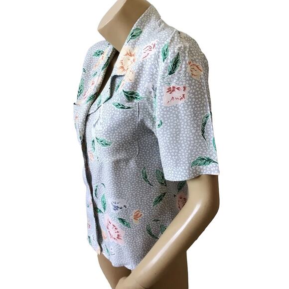 JH COLLECTIBLES Petites Womens Size 2P 2 Short Sleeve Vintage Button Front Shirt - Picture 2 of 6